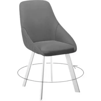 Стул поворотный Dikline 246 Z28 серый ножки белые