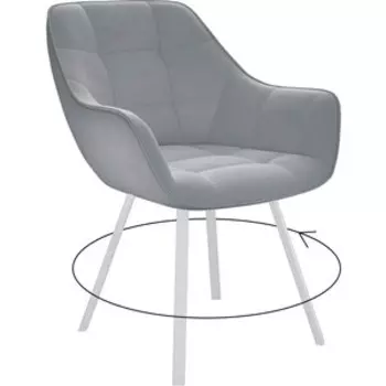 Стул поворотный Dikline 252 М B22 серый ножки белые