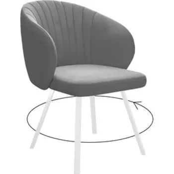 Стул поворотный Dikline 258 Z28 серый ножки белые