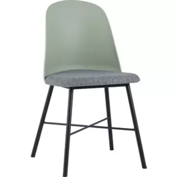Стул с мягким сиденьем Stool Group Shell серо-зеленый