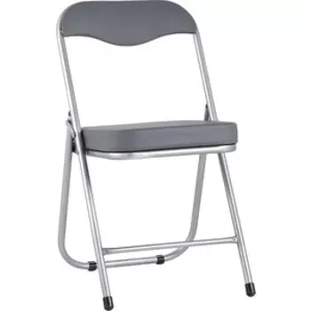 Стул складной Stool Group Джон каркас металлик, обивка экокожа серая