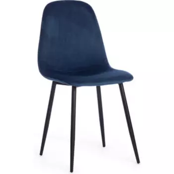 Стул TetChair BREEZE (mod. 4724) / 1 шт. в упаковке, вельвет/металл, Blue (синий) HLR63 / черный