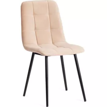 Стул TetChair Chilly max велюр/металл 45x54x90 см бежевый/черный