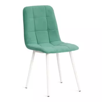 Стул TetChair Chilly max велюр/металл 45x54x90 см бирюзово-зеленый/белый