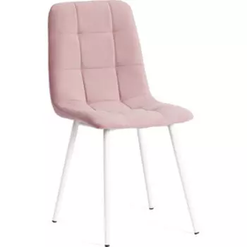 Стул TetChair Chilly max велюр/металл 45x54x90 см пыльно-розовый/белый