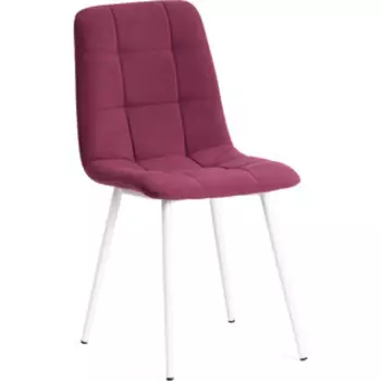 Стул TetChair Chilly max велюр/металл 45x54x90 см темная фуксия/белый
