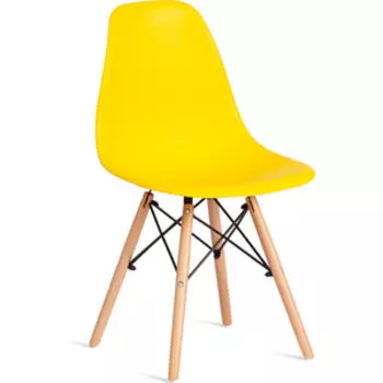 Стул TetChair CINDY (EAMES) (mod. 1801) / 1 шт. в упаковке, дерево бук/металл/сиденье пластик, Yellow (Желтый)