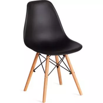 Стул TetChair Cindy (Eames) (mod 1801) дерево бук/металл/сиденье пластик 45x51x82 см Black (черный)