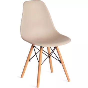 Стул TetChair Cindy (Eames) (mod 1801) дерево бук/металл/сиденье пластик 45x51x82 см Beige (бежевый)