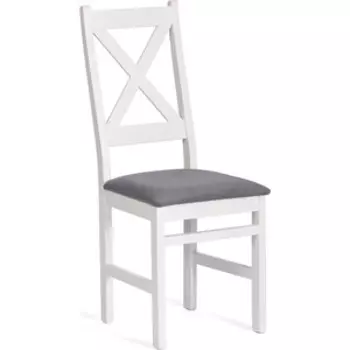Стул TetChair CROSSMAN, NEW, Многослойный березовый шпон, 41х40х100 см, white / велюр темно-серый (21626)
