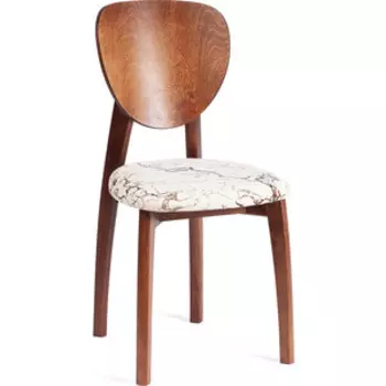 Стул TetChair Diamante мягкое сидение бук 42x42x85 см коричневый, ткань Крекс Айвори