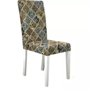 Стул TetChair Ditta бук ножки белый, ткань бежево-серый (mega-office 20)