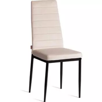 Стул TetChair Easy (mod. JSC02-1) / 1 шт. в упаковке, металл, флок, 41 х 52 х 96 см, beige (молочный) HLR2 / черный (24597)