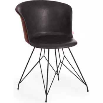Стул TetChair Kranz (mod. 9322М) экокожа/пластик grey (серый)7 / brown (коричневый) 9/черный