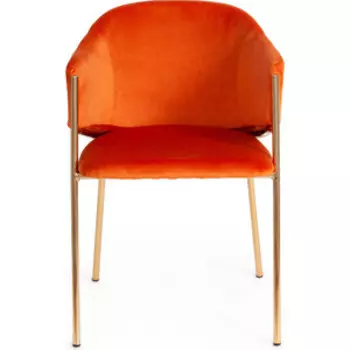 Стул TetChair Kronos (mod. 8158) металл вельвет рыжий/золотые ножки G062-24
