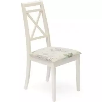 Стул TetChair Picasso (PC-SC) дерево гевея, ivory white (слоновая кость 2-5) ткань прованс № 13.