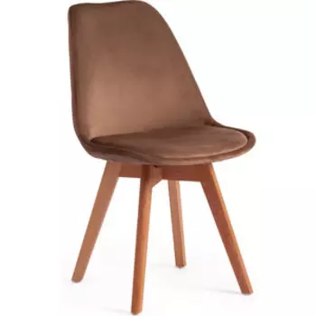 Стул TetChair Secret De Maison Tulip soft (mod. 74) вельвет/дерево коричневый (HLR11)/ натуральный