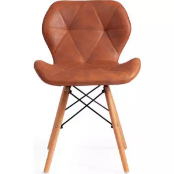 Стул TetChair Stuttgart (mod. 74) экокожа / дерево береза/металл 50x47x73 античный коричневый RH02-13 / натуральный