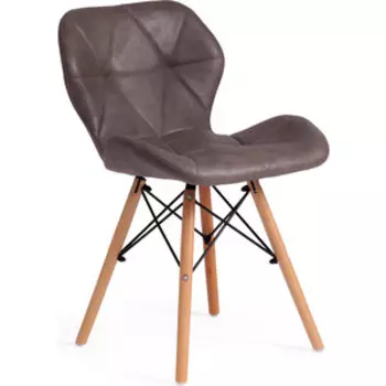 Стул TetChair Stuttgart (mod. 74) экокожа / дерево береза/металл 50x47x73 античный серый RH02-26 / натуральный