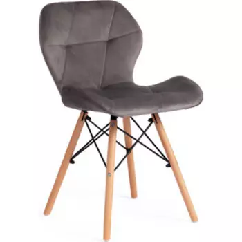 Стул TetChair Stuttgart (mod. 74) вельвет/дерево береза/металл 50х47х73 серый (HLR 24)/натуральный