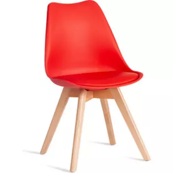 Стул TetChair TULIP (mod. 73-1) / 1 шт. в упаковке, дерево/пластик/экокожа, Красный (Red)