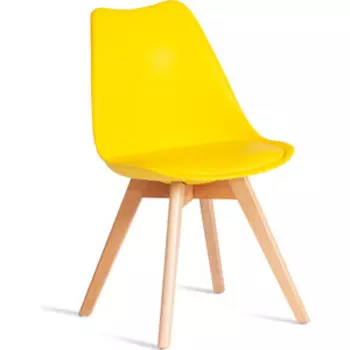 Стул TetChair TULIP (mod. 73-1) / 1 шт. в упаковке, дерево/пластик/экокожа, Желтый (Yellow)