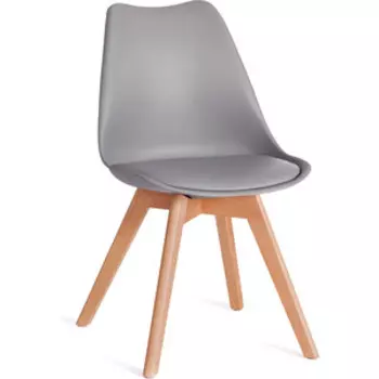 Стул TetChair TULIP (mod. 73-1) / 1 шт. в упаковке, дерево/пластик/экокожа, серый