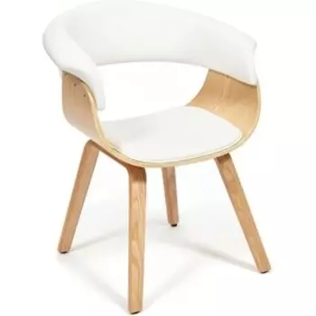 Стул TetChair Vimta (mod. 8021) дерево/экокожа натуральный/белый