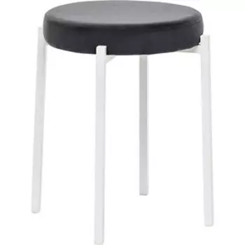 Табурет Leset Авис, металл белый, велюр Графит