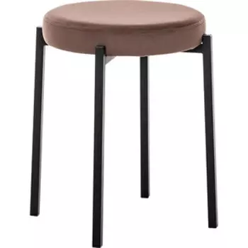 Табурет Leset Авис, металл черный, велюр Шоколад