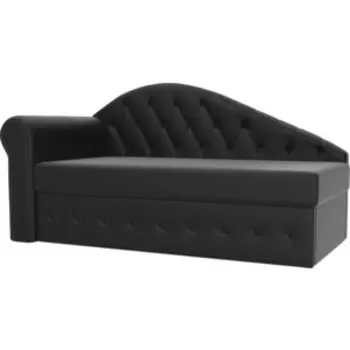 Тахта АртМебель Джулия эко кожа черный левый угол