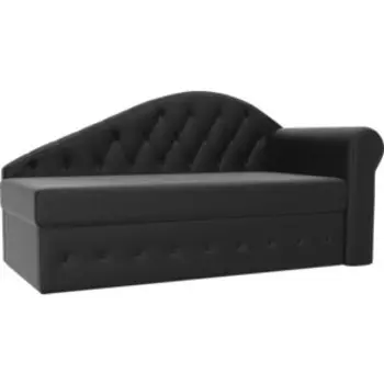 Тахта АртМебель Джулия эко кожа черный правый угол