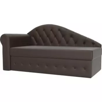 Тахта АртМебель Джулия эко кожа коричневый левый угол