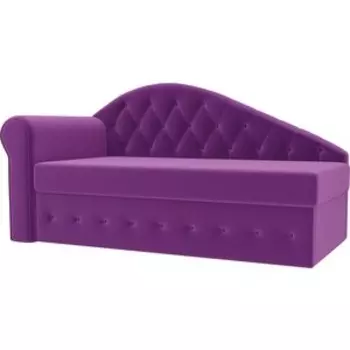 Тахта АртМебель Джулия микровельвет фиолетовый левый угол