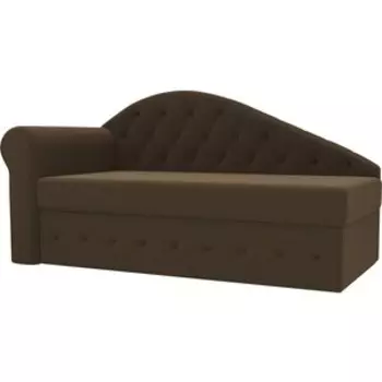 Тахта АртМебель Джулия микровельвет коричневый левый угол