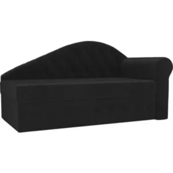 Тахта АртМебель Джулия велюр черный правый угол