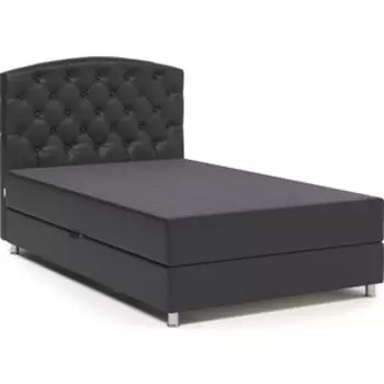 Тахта Шарм-Дизайн Премиум 160 серая рогожка и черная экокожа