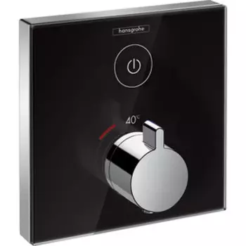 Термостат для душа Hansgrohe ShowerSelect Glass для механизма 01800180, черный/хром (15737600)