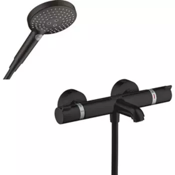 Термостат для ванны Hansgrohe Ecostat Comfort с душем, черный матовый (13114670, 28276674, 26530674)
