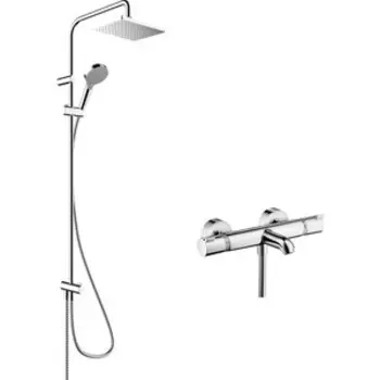 Термостат для ванны Hansgrohe Ecostat Comfort с душевым гарнитуром, хром (13114000, 26282000)