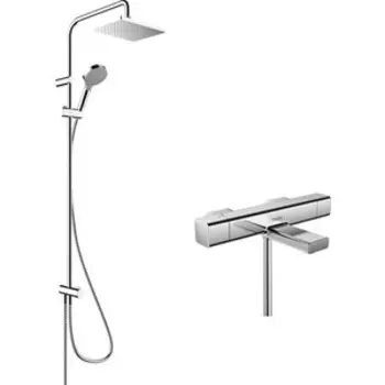 Термостат для ванны Hansgrohe Ecostat E с душевым гарнитуром, хром (15774000, 26282000)