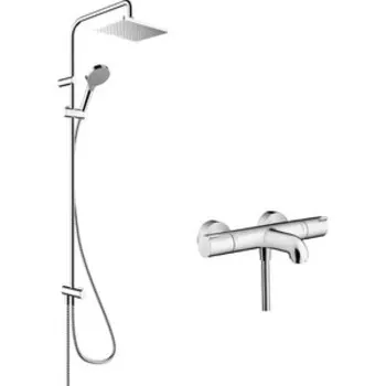 Термостат для ванны Hansgrohe Ecostat с душевым гарнитуром, хром (13201000, 26282000)