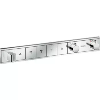 Термостат для ванны Hansgrohe RainSelect на пять выходов, с механизмом, хром (15358000, 15313180)