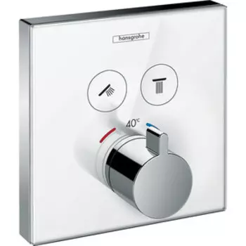 Термостат для ванны Hansgrohe ShowerSelect Glass для механизма 01800180, белый/хром (15738400)