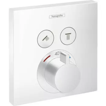 Термостат для ванны Hansgrohe ShowerSelect с механизмом, белый матовый (15763700, 1800180)