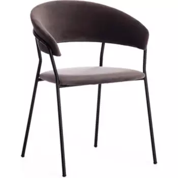 TetChair Кресло Turin (mod. 0129571) металл/вельвет, 56х50х78 см, серо-коричневый S108 (84 Brown) черный
