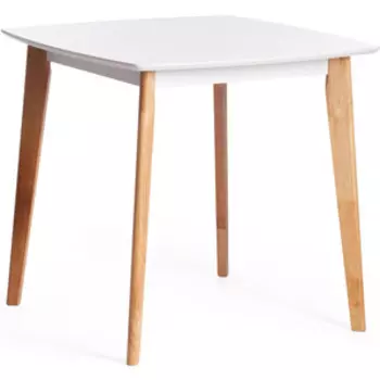 TetChair Стол обеденный Claire квадратный дерево гевея мдф 80x80x75 см white (белый) / natural (натуральный)