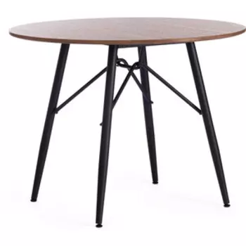 TetChair Стол RUSTO (mod. 283) МДФ/металл, D100 х 75 см, Black (Черный) / Walnut (Орех) 10