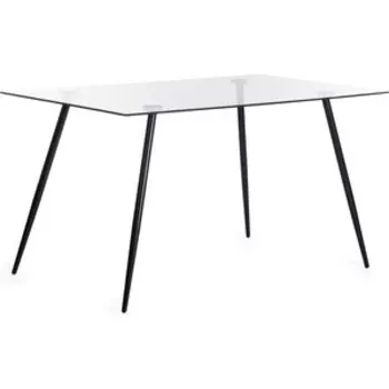 TetChair Стол SOPHIA (mod. 5003) металл/стекло (8мм), 140 х 80 х 75 см, черный / прозрачный