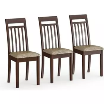 Три стула Мебель-24 Гольф-11 разборных, цвет орех, обивка ткань атина коричневая (1028325)